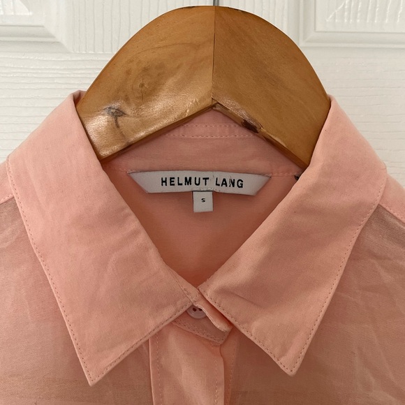 Helmut Lang Pink Cotton Sheer Button Down - Picture 2 of 6